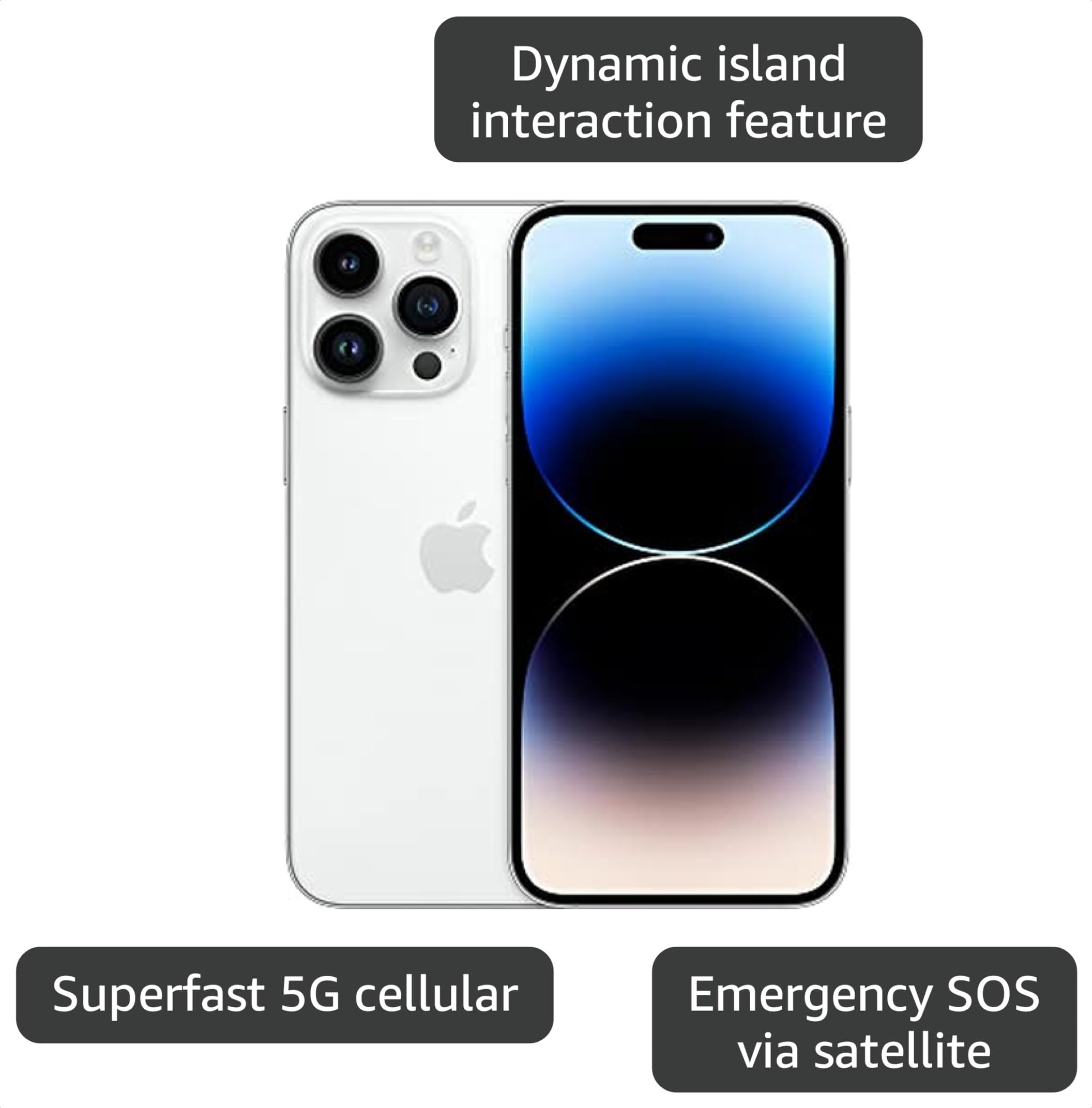 Amazon.com: Apple iPhone 14 Pro Max, 256GB, Silver - Unlocked